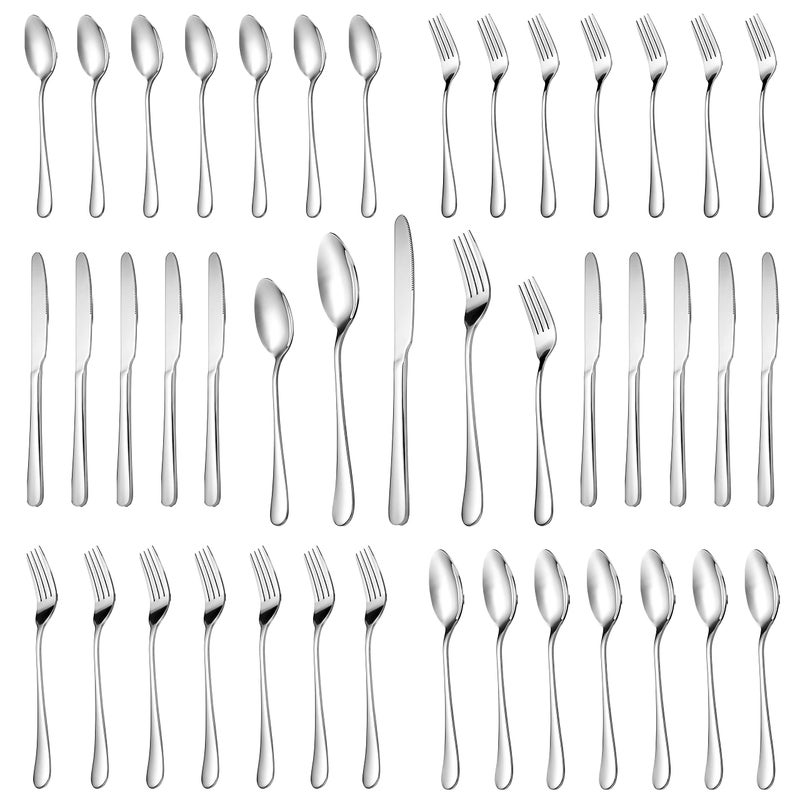 MUTNITT 30 Pcs Silverware Set Service for 6,Premium Stainless Steel Flatware Set,Mirror Polished Cutlery Utensil Sets,Durable Kitchen Eating Tableware Sets,Include Fork Knife Spoon,Dishwasher Safe - Image 1